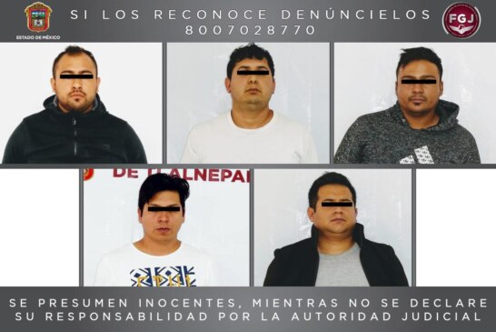 Detienen en Tlalnepantla a cinco sujetos investigados por el delito de robo con violencia