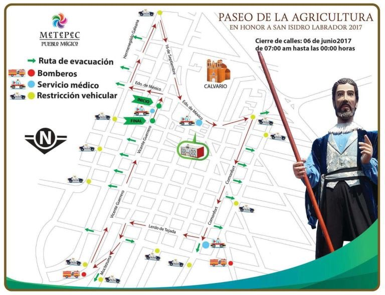 Esta martes se llevará a cabo el paseo de la agricultura en Metepec, cerrarán calles.