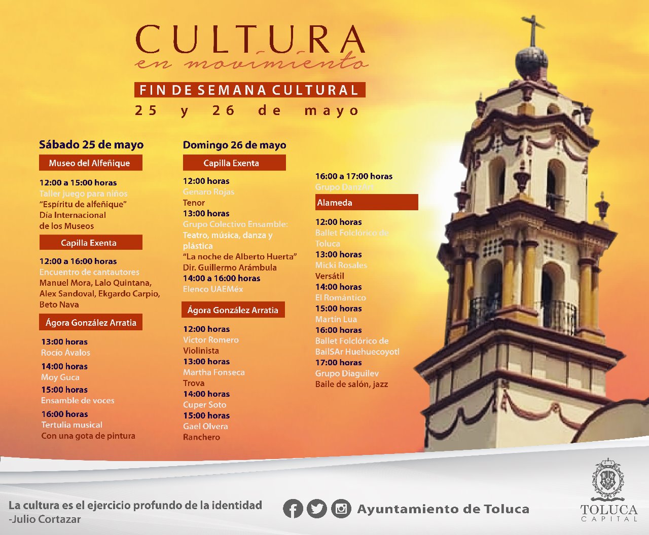 Prepara Toluca extraordinario fin de semana cultural