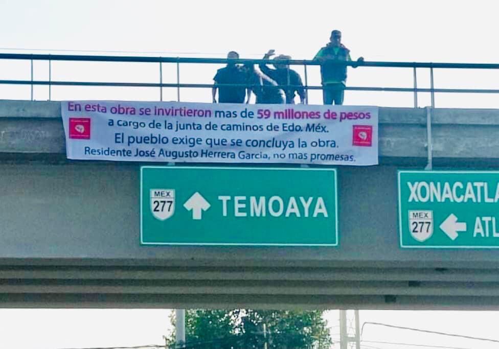Vecinos de Temoaya exigen Puente vial