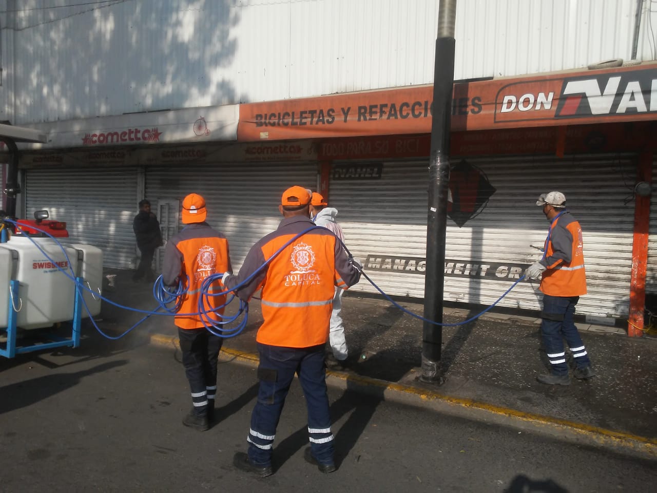 Permanente, el trabajo de sanitización en Toluca