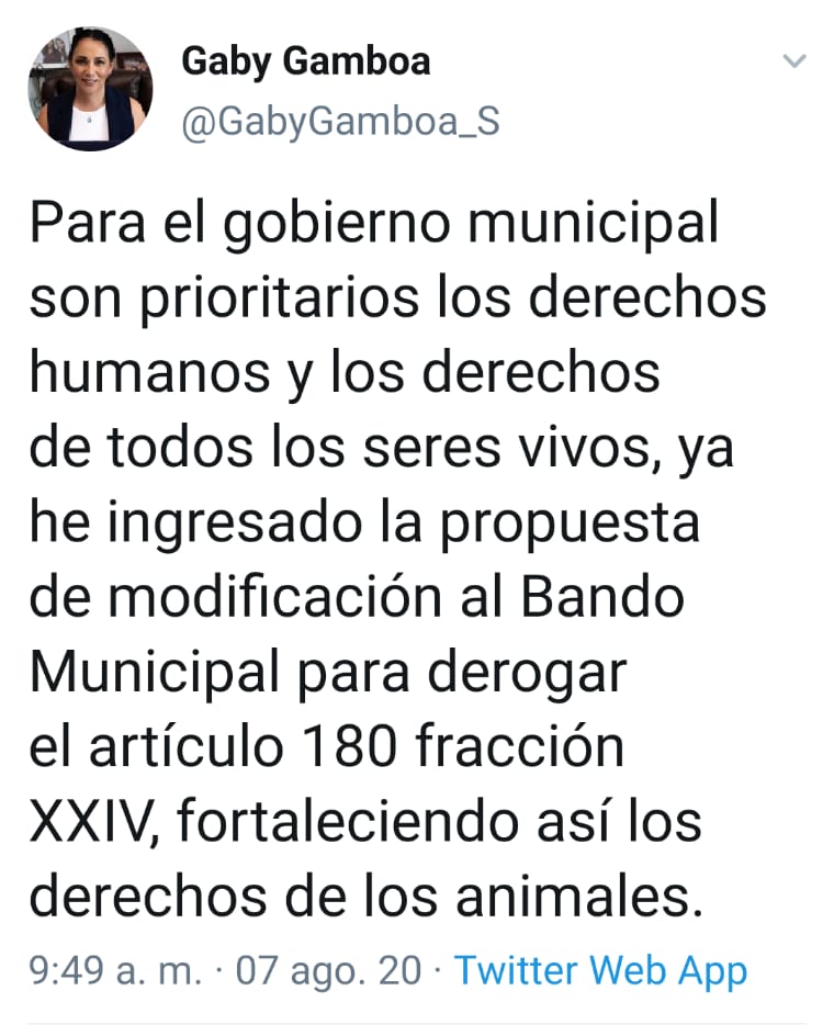 Alcaldesa de Metepec rechaza el maltrato hacia los animales