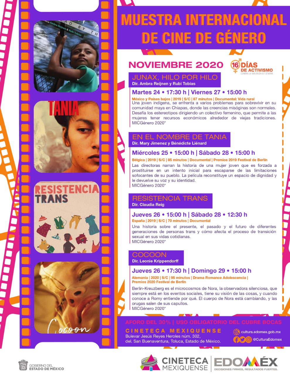 Presentan muestra internacional de cine con perspectiva de género en cineteca mexiquense