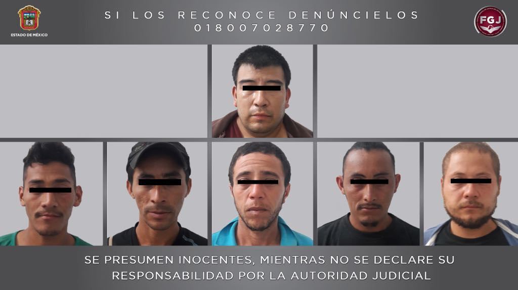 Asegura FGJEM a seis sujetos de origen hondureño y a un presunto traficante de personas