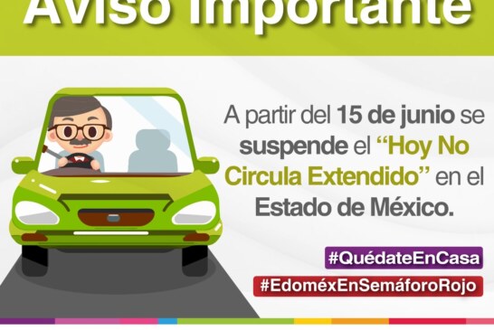 Anuncia GEM suspensión del Hoy No Circula extendido en el EDOMEX