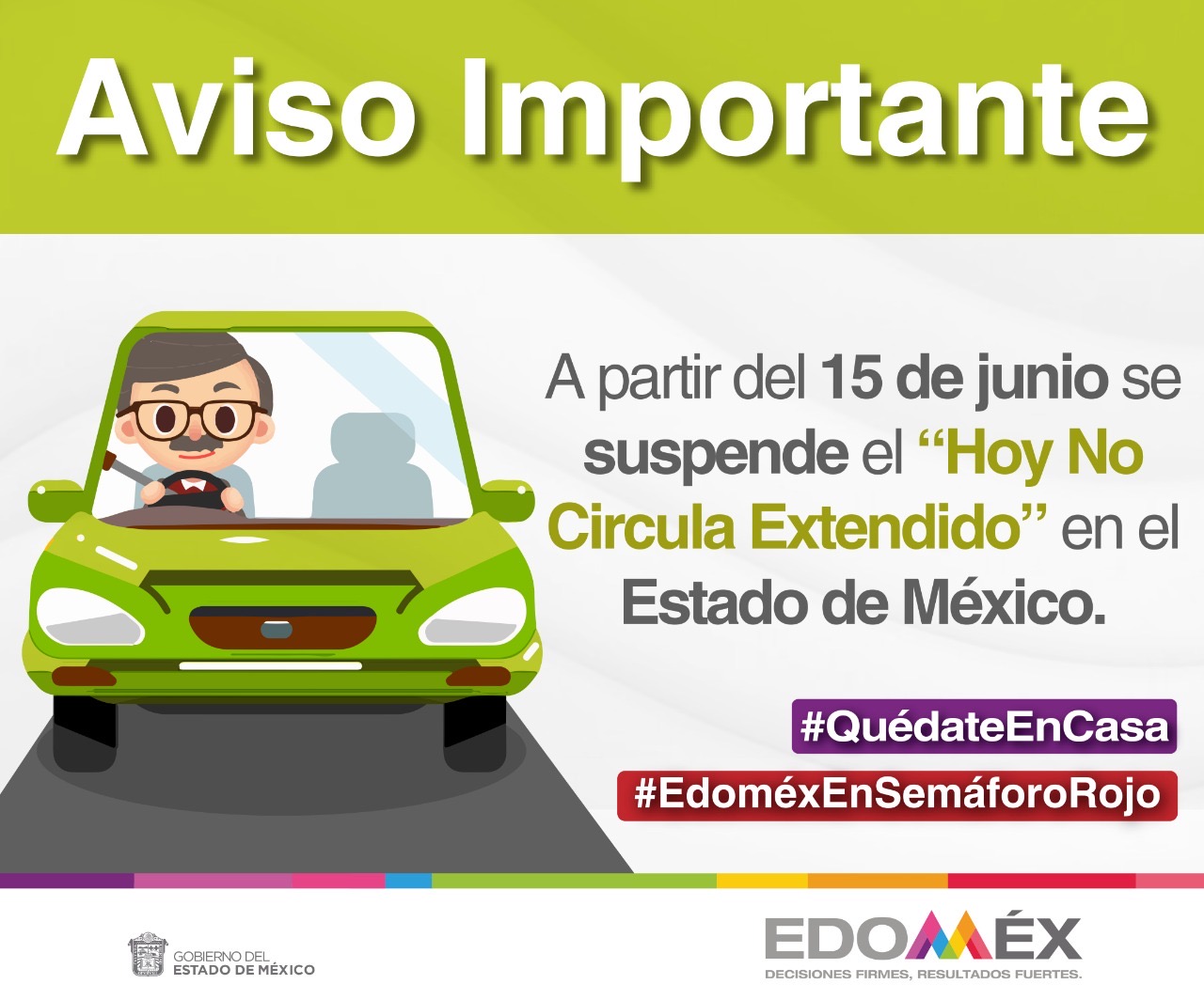 Anuncia GEM suspensión del Hoy No Circula extendido en el EDOMEX