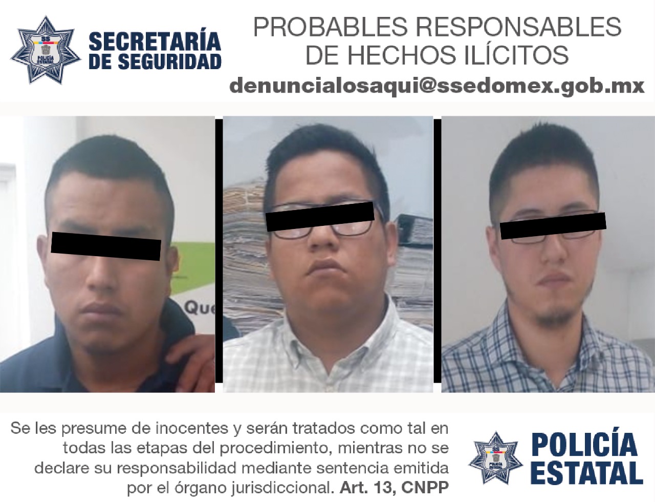 Secretaría de seguridad detiene a tres extranjeros por posible falsificación y utilización indebida de tarjetas de crédito