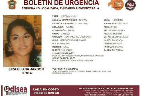 Desaparece una jovencita más en el municipio de Tenancingo
