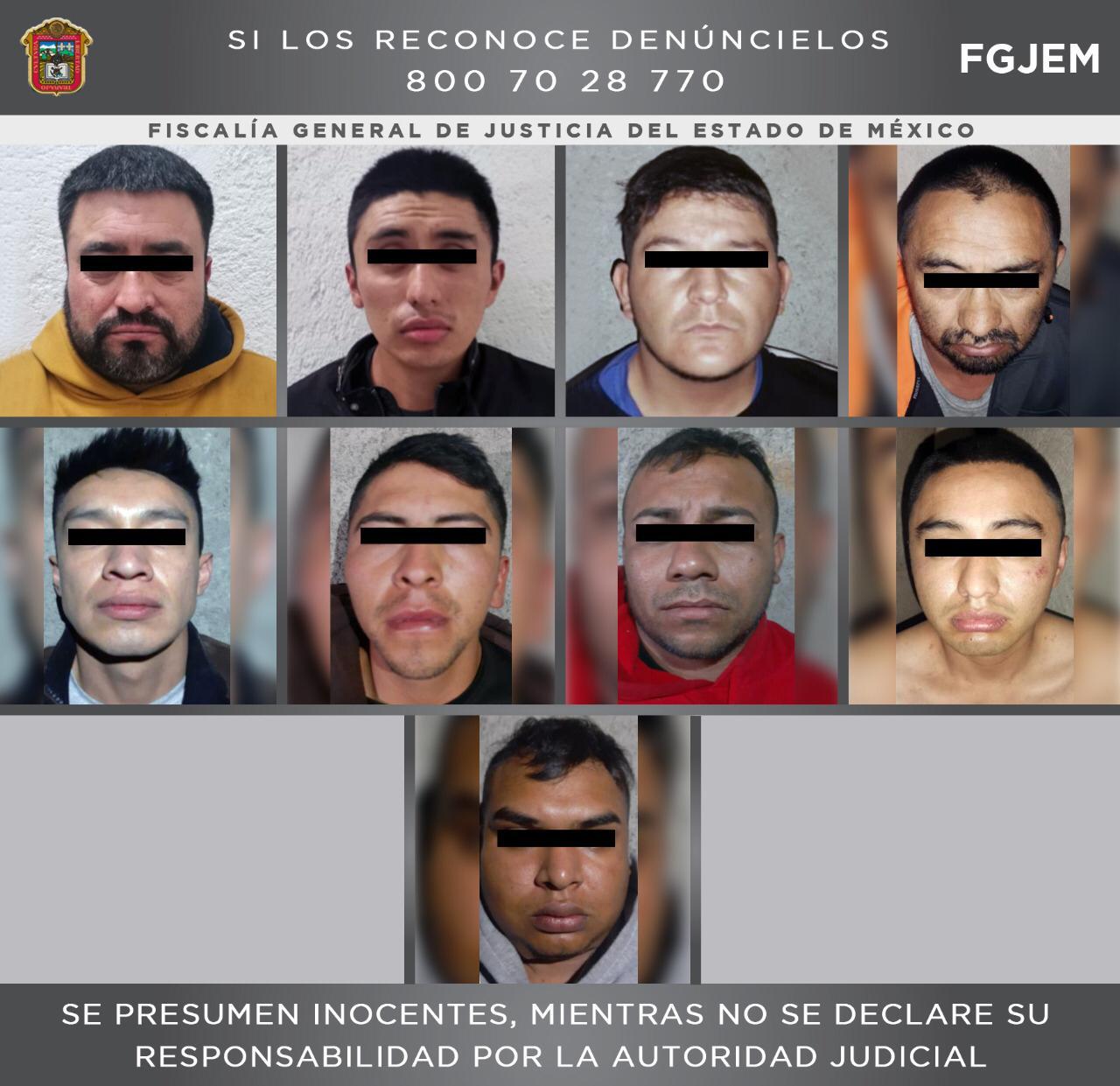 Libera FGJEM a dos víctimas de secuestro y detiene a nueve integrantes de banda delictiva, durante operativo en Capulhucac