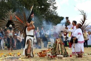 Inauguran festival del Quinto Sol con el tradicional encendido del fuego nuevo