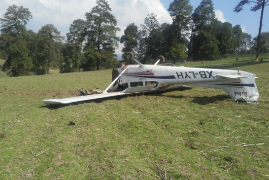 Se desploma avioneta, el piloto salió vivo.