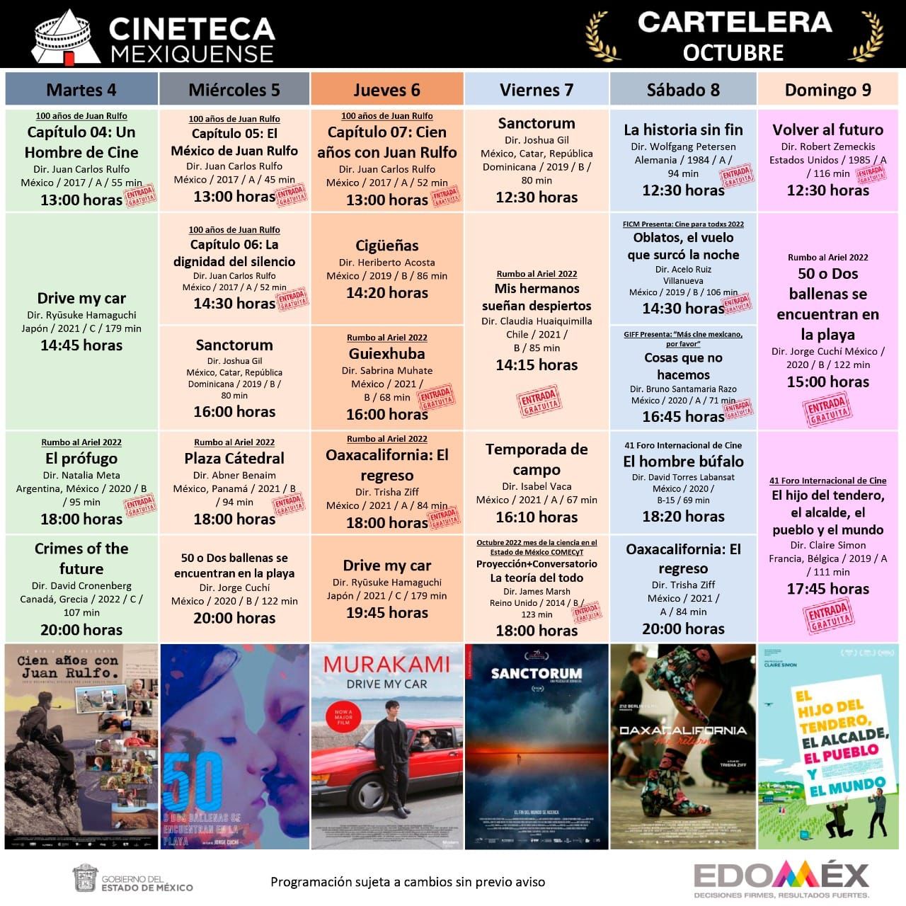 Invita Cineteca Mexiquense a disfrutar de sus ciclos