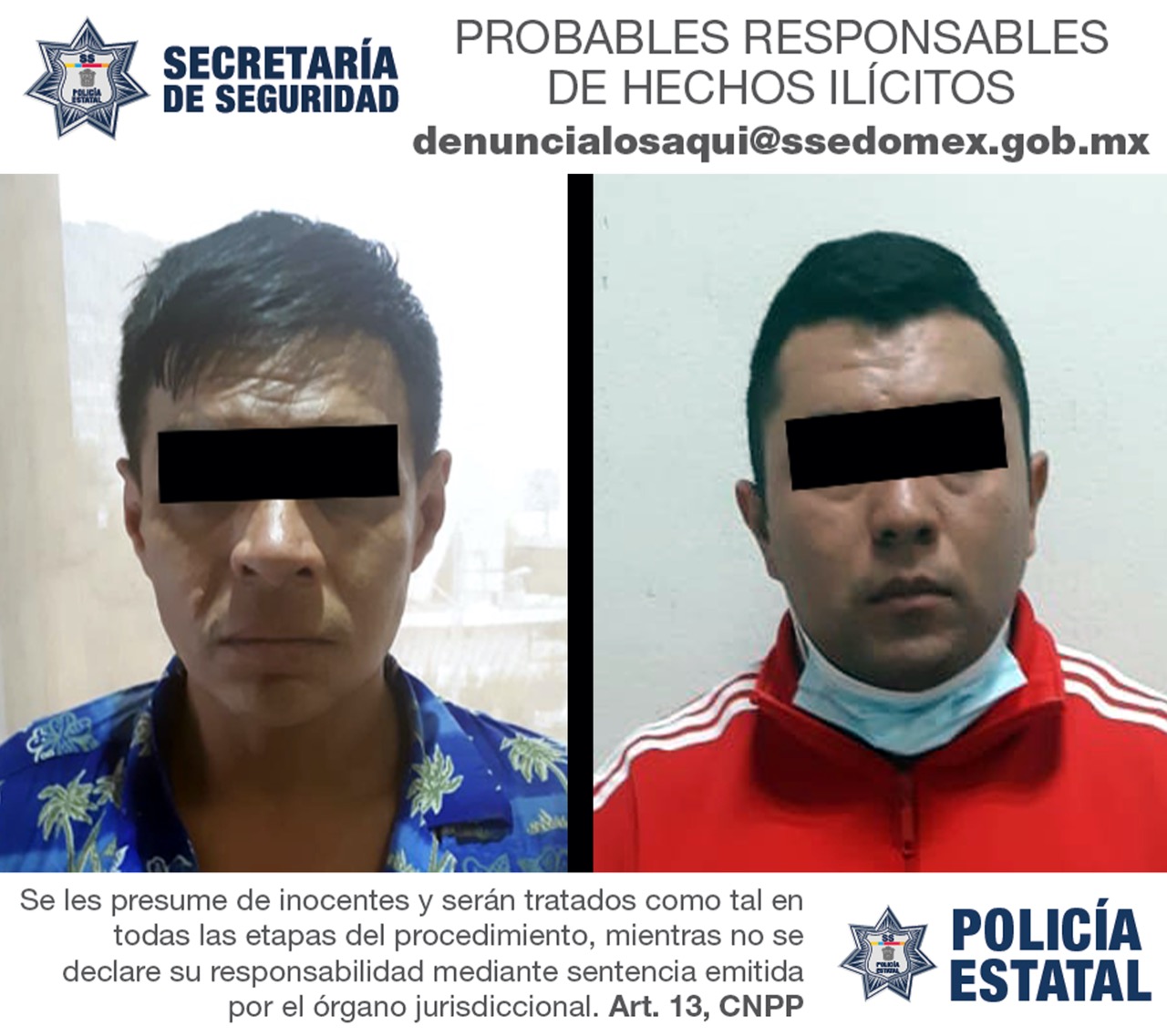 Detienen a 2 presuntos responsables de robo con violencia