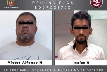 Detienen a dos personas investigados por un doble homicidio ocurrido en Jocotitlan