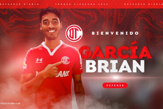Los Diablos Rojos dan la bienvenida a Brian García Carpizo, lateral derecho que se integra al plantel de cara al Clausura 2023