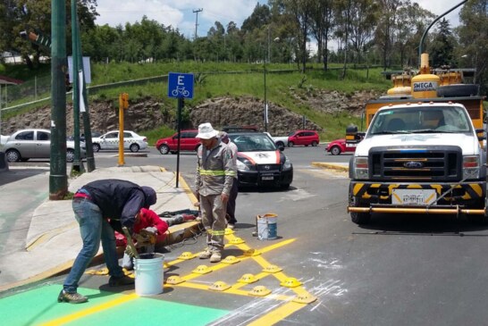 Avanzan trabajos de señalización en ciclovía de avenida Hidalgo