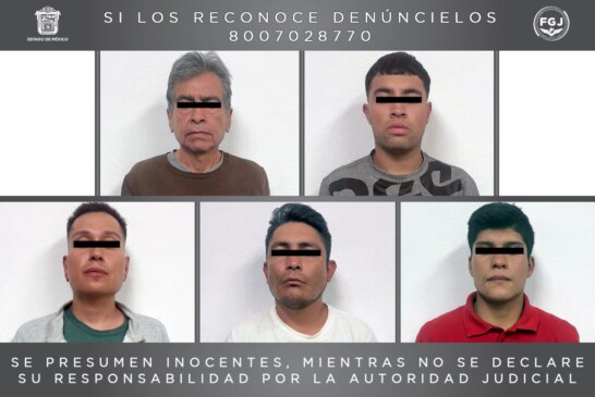 Detienen a cinco individuos presuntos integrantes de una banda dedicada al robo de cajeros automáticos