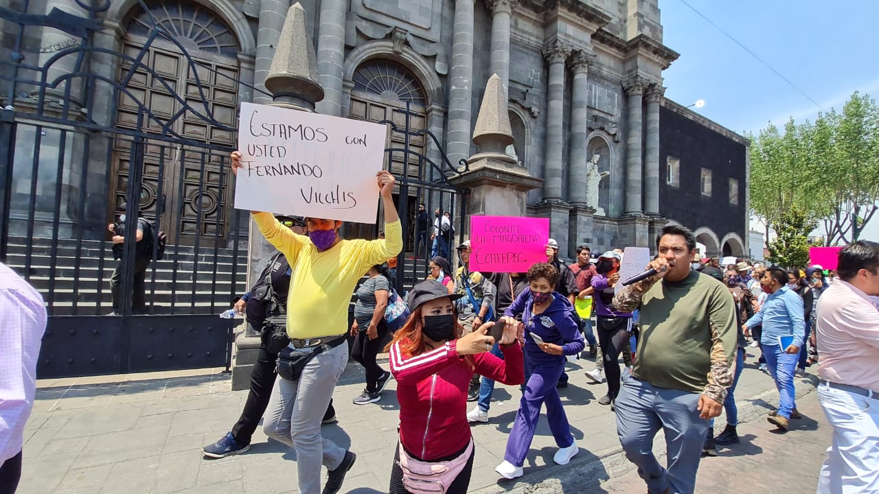 Pobladores de Ecatepec se manifiestan para pedir que no se fraccionen 400 hectáreas al municipio