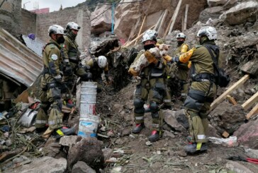 Rescatan a perrita de entre los escombros tras el derrumbe del cerro el Chiquihuite