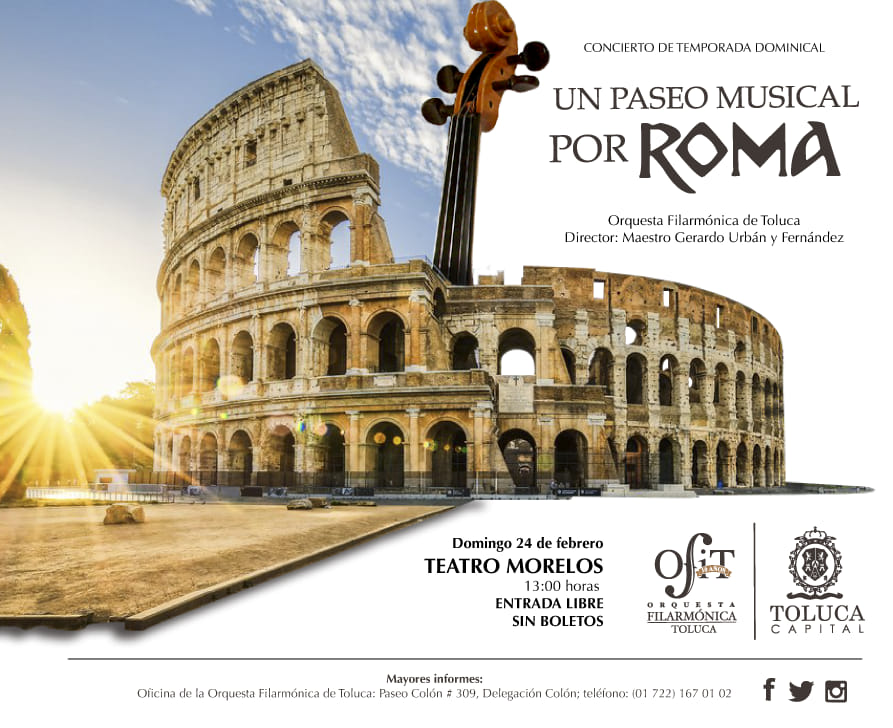 Sorprenderá OFiT con extraordinario concierto Un Paseo Musical por Roma