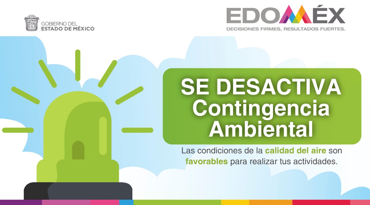 Suspenden contingencia ambiental atmosférica en fase II por partículas en las zonas metropolitanas del valle de Toluca y Santiago Tianguistenco