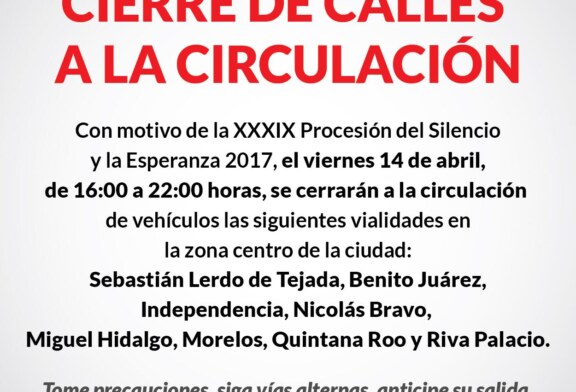 Cierre de calles en Toluca por Procesión del Silencio y la Esperanza