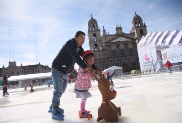 Ofrecen diversión a familias mexiquenses con  pista de hielo y tobogán congelado en “invierno en patines”