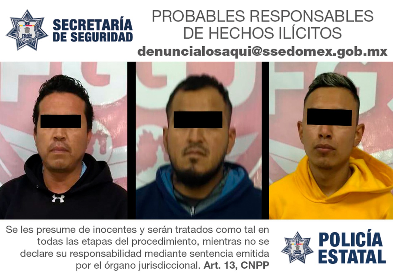 Tres probables implicados en el delito de robo con violencia a transeúnte ya están detenidos.