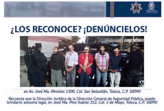 Policía Municipal detiene a  5 presuntos delincuentes en San José Guadalupe Otzacatipan