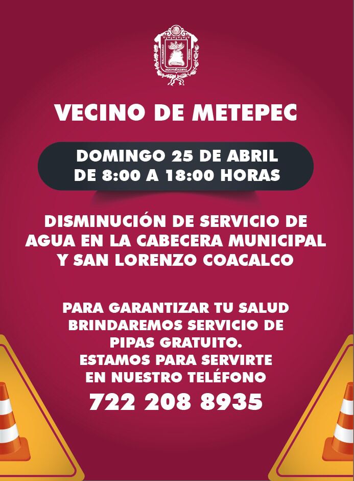 Informa organismo de agua de Metepec sobre obra que bajará presión del recurso natural en la cabecera municipal.