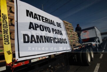 Va caravana mexiquense cargada de material de construcción a Morelos.
