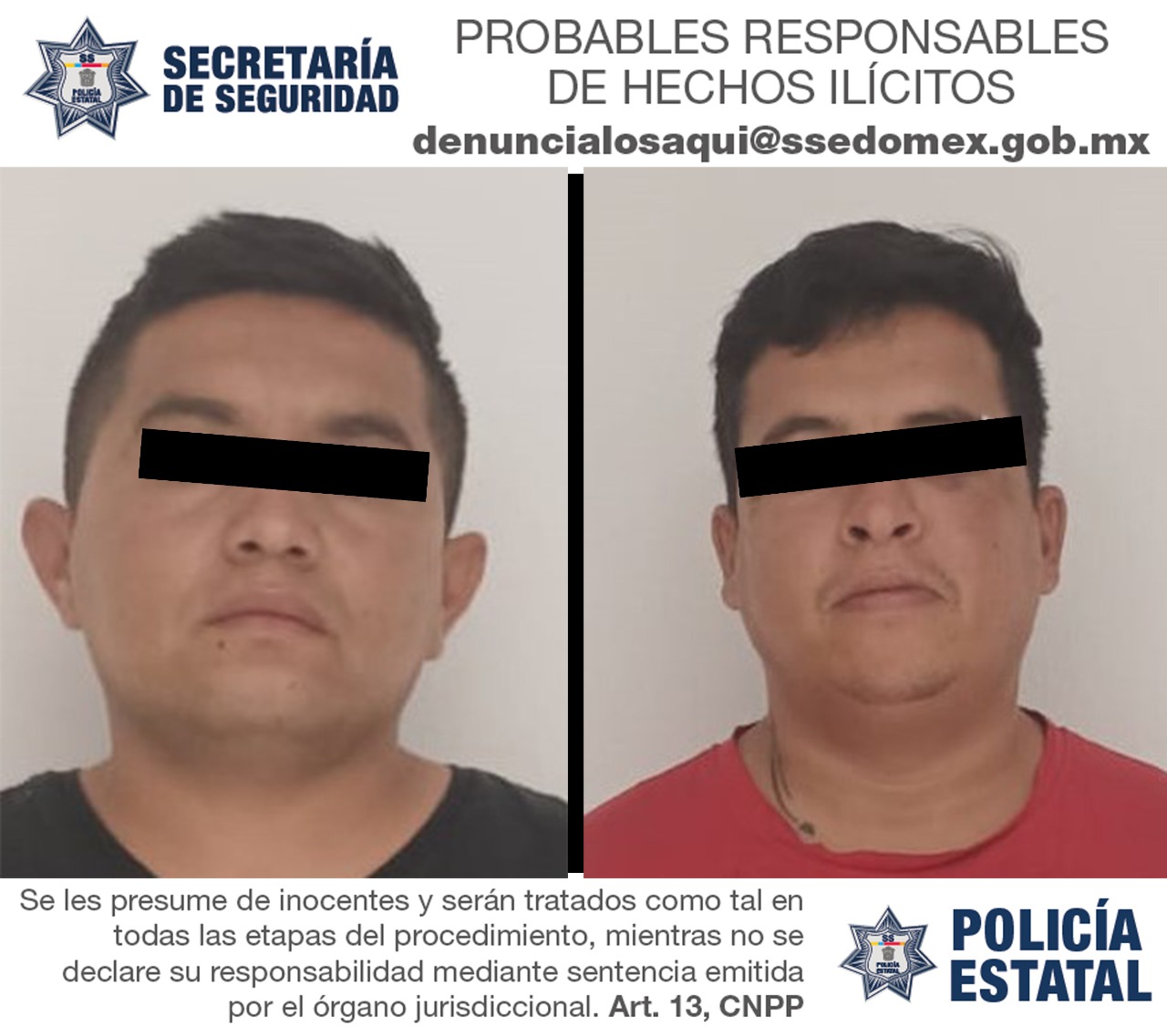 Aprehenden en flagrancia a dos posibles implicados del delito de robo con violencia