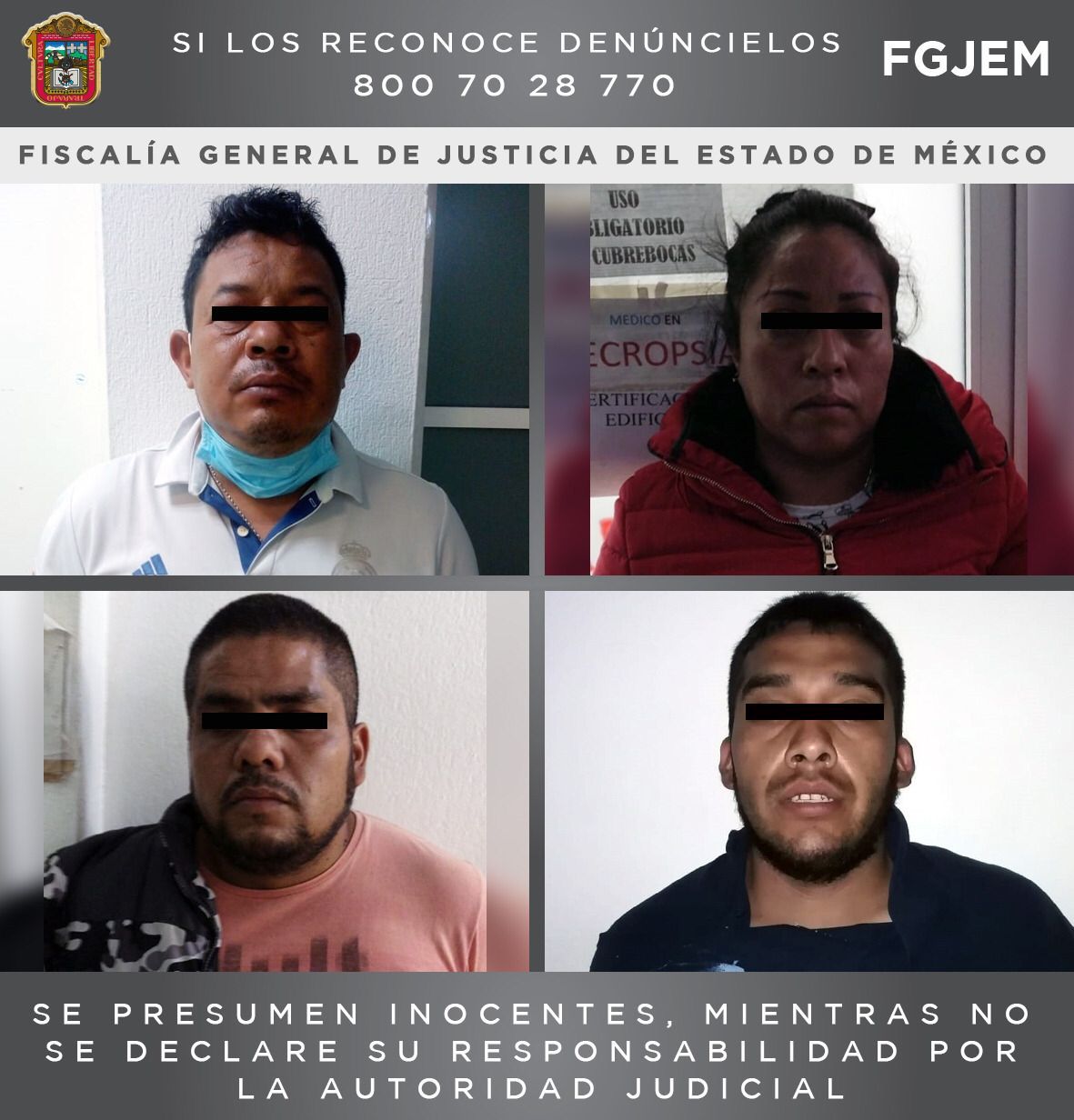 Detienen a cuatro integrantes de una banda delictiva dedicada al robo de vehículos de carga en el valle de México