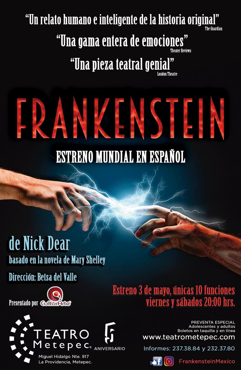 “FRANKENSTEIN” tendrá su estreno mundial en español en Metepec. 10 únicas funciones.