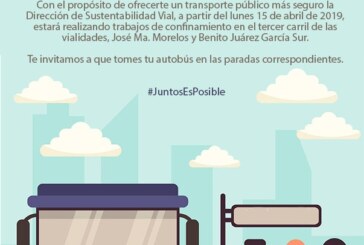 Implementan autoridades de Toluca carril confinado para transporte público